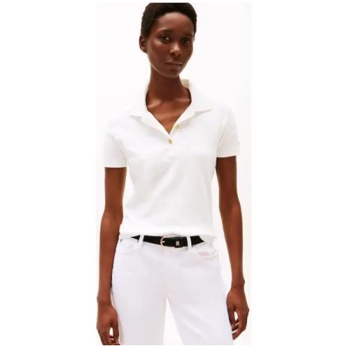 TOMMY HILFIGER Slim Polo Shirt With Gold Buttons